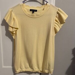 Yellow Ruffle Sleeve Tee